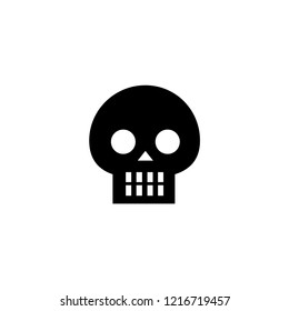Skull icon. Black icon isolated on white background. Skull silhouette. Simple icon. Web site page and mobile app design vector element.