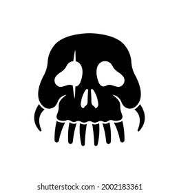 Skull icon. Black silhouette. Front view. Vector simple flat graphic illustration. The isolated object on a white background. Isolate.