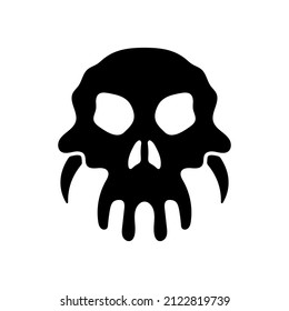 Skull icon. Black silhouette. Front view. Vector simple flat graphic illustration. Isolated object on a white background. Isolate.