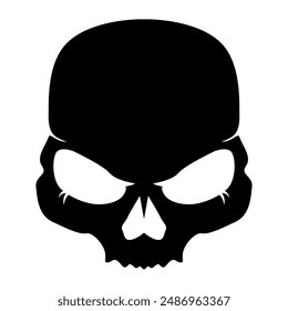 The skull icon. Black silhouette of a human skull. Vector illustration isolated on a white background for design and web.