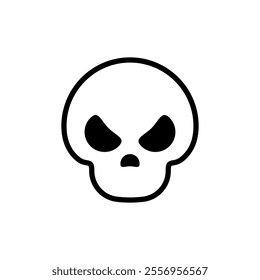 The skull icon. Black silhouette of a human skull. Vector illustration isolated on a white background for design and web