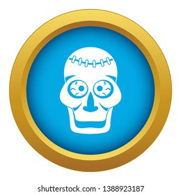 Skull icon blue vector isolated on white background for any design
