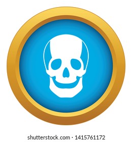  Skull icon blue vector isolated on white background for any design