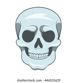 Skull icon in cartoon style isolated on white background. Death symbol
