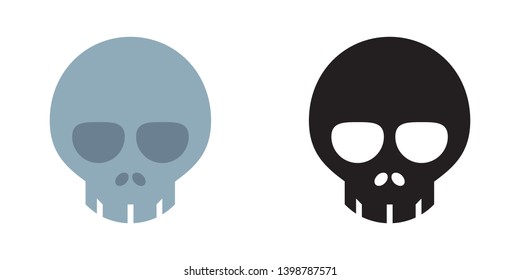 Skull Icon in Color and Black Version