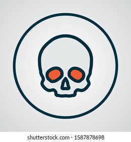 Skull icon colored line symbol. Premium quality isolated cranium element in trendy style.