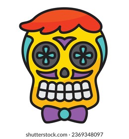 Skull icon with concept day of death. Vector design