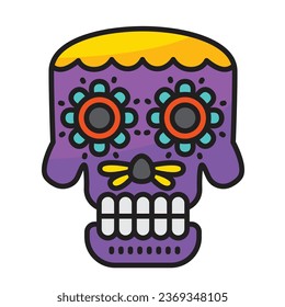 Skull icon with concept day of death. Vector design