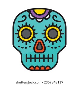 Skull icon with concept day of death. Vector design