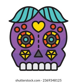 Skull icon with concept day of death. Vector design