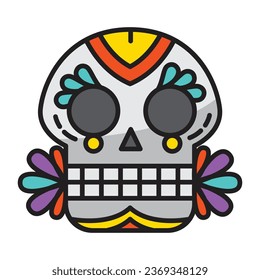 Skull icon with concept day of death. Vector design