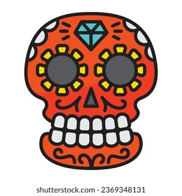 Skull icon with concept day of death. Vector design