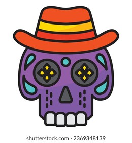 Skull icon with concept day of death. Vector design