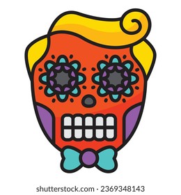 Skull icon with concept day of death. Vector design