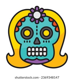 Skull icon with concept day of death. Vector design