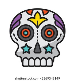 Skull icon with concept day of death. Vector design