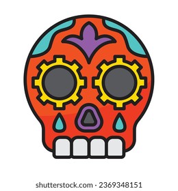 Skull icon with concept day of death. Vector design
