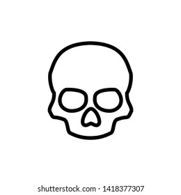 Skull icon. Crossbones, death skull, danger or poison flat vector symbol for apps and websites.