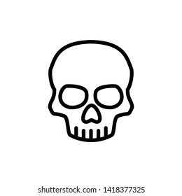 Skull icon. Crossbones, death skull, danger or poison flat vector symbol for apps and websites.