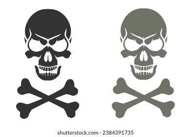 Skull icon. crossbones design vector ilustration.