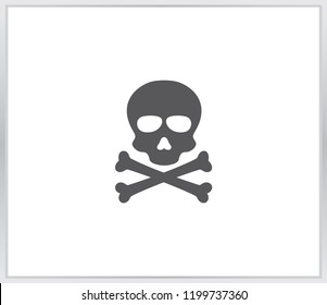 Skull icon. A skull and crossbones icon illustration. danger symbol