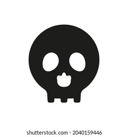 Skull icon. Danger sign. Death head black silhouette symbol. Vector illustration isolated on white background