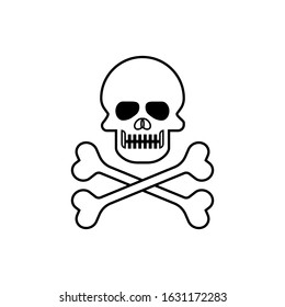 Skull Icon. Dangerous, Pirates. Warning, Attention. Deadly, Poisonous Symbol for Design Elements, Websites, Presentation and Application - Vector.