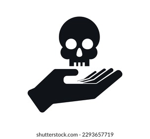 skull icon design on white background. danger and caution concept.
