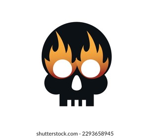 skull icon design on white background. danger and caution concept.
