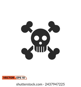 Skull icon design vector graphic of template, sign and symbol