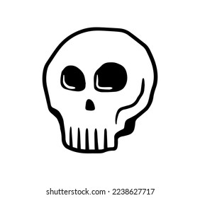 Skull icon design vector. Hand drawn character symbol. 