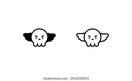 Skull-Icon-Design, weißer Hintergrund, Stockgrafik