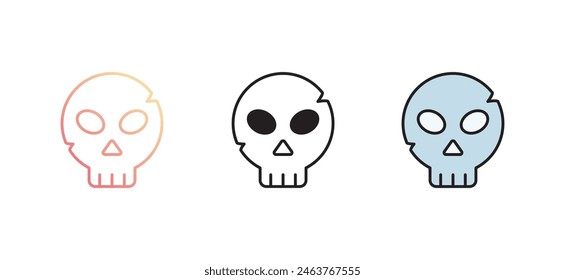 Skull icon design with white background stock illustration