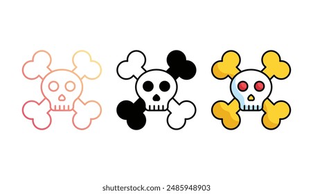 skull icon design with white background stock illustration