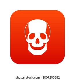  Skull icon digital red for any design isolated on white vector illustration