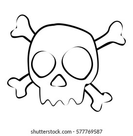skull icon doodle