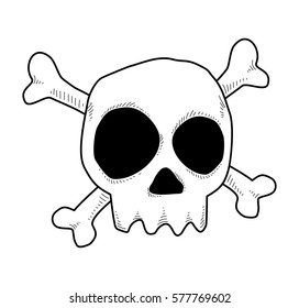 skull icon doodle