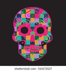Skull icon dots vector 
