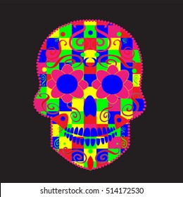 Skull icon dots vector 