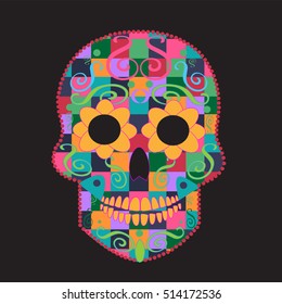 Skull icon dots vector 