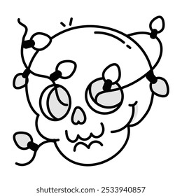 Skull icon in drawing style 

