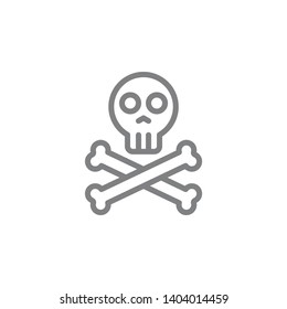Skull icon. Element of beach holiday icon. Thin line icon for website design and development, app development. Premium icon