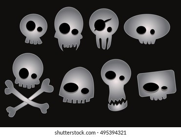 skull icon element set for Halloween. vector illustration