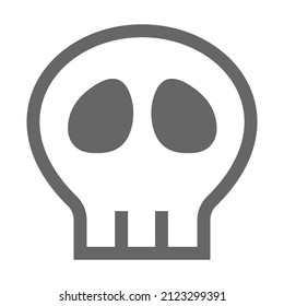 Skull icon emoji isolated on white background