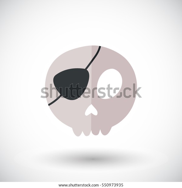 Skull icon with eye patch. 