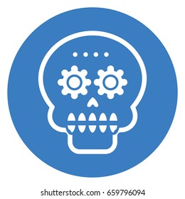 skull icon flat color. Vector illustration, easy paste to any background