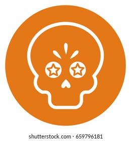 skull icon flat color. Vector illustration, easy paste to any background