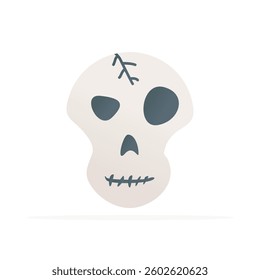 skull icon, flat colored vector. modern and minimalist design