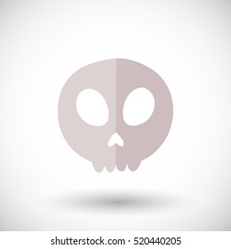 Skull icon. Flat design icon of skull - for Day of the Dead, Dia de los Muertos or for Halloween. Vector illustration