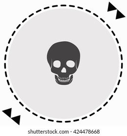 Skull icon Flat Design. Isolated Illustration.
